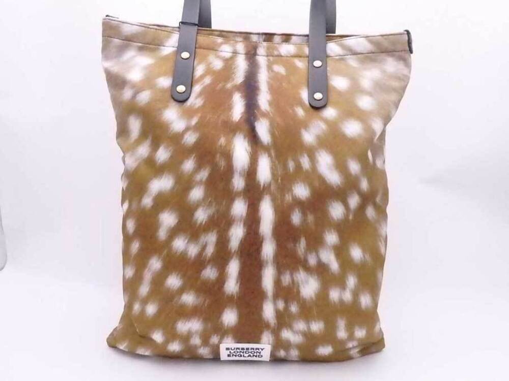 Burberry handbag white brown bag black tote leather
